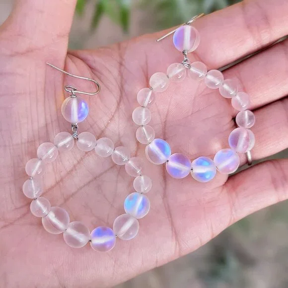 Stunning OOAK rare rose quartz + pink mermaid glass beads 925 sterling silver ea